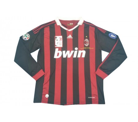 AC Milan 09/10 Home Maldini Retired Long Sleeve Soccer Jersey